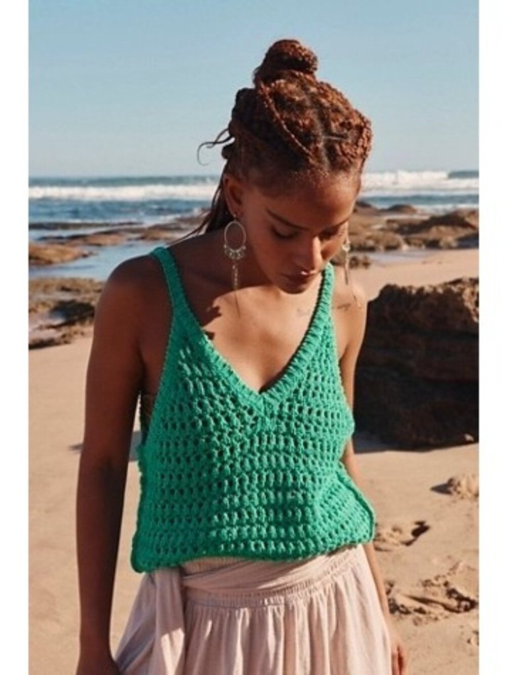 Free People Dune Fauxchet Sweater Tank Top
